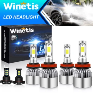 For Chrysler Town & Country 2010-2016 H11 LED Headlight + Fog Light Bulbs White - Picture 1 of 9