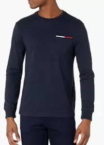 Tommy Hilfiger Men's T-Shirt Crew Neck Long Sleeve Casual Flag Logo Tee -2XL - Picture 1 of 3