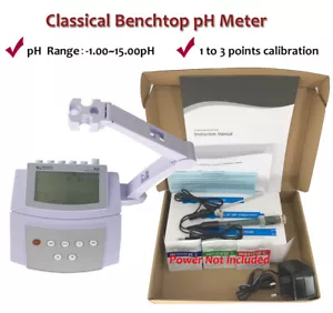 Benchtop pH Meter Lab PH Tester With Temp Display Reset Function ±1999mV - Picture 1 of 6