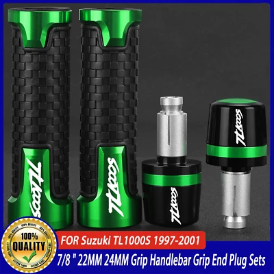 LOGO "TL1000S" Grip Handlebar Grip End Plug Sets For Suzuki TL1000S 1997-2001 Foto 1 de 4