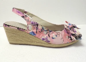 Riva Floral Cuña Puntera Abierta Eslinga Eslinda Espalda Talla Reino Unido 7 Eur 40 Precio de venta sugerido por el fabricante £50 CR02 - Imagen 1 de 7