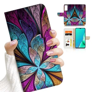 ( For Vivo Y01 ) Wallet Flip Case Cover AJ23660 Abstract Flower - Photo 1 sur 7