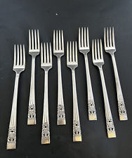 Oneida Community Silverplate Coronation 7 1/2" Grille Forks Set of 8