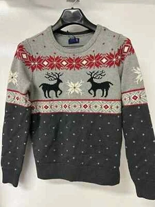 NEW! size XXS 3/4 Kids-Youth Crew Neck Snowflake Cotton Christmas Sweater - Picture 1 of 3