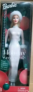 Barbie Puppe Holiday Excitement 2001 mit Mädchen Armband Weihnachten Slinky Kleid - Bild 1 von 3