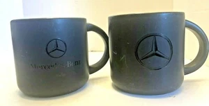 Lot of 2 Mercedes Benz Logo Car Coffee Tea Mug's Ceramic Cup Black on Black  - Imagen 1 de 7