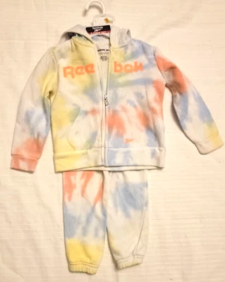 Reebok Niñas Sudadera con Capucha y Pantalones deportivos Conjunto de 2 Piezas Corbata Tinte Jogger Talla 3T Foto 1 de 4