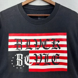 Black Scale Flag Print Short Sleeve Made in USA Large Streetwear - Picture 1 of 7