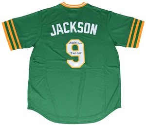 REGGIE JACKSON SIGNED OAKLAND A'S ATHLETIC #9 NIKE THROWBACK JERSEY W/ 73 WS MVP - Picture 1 of 2