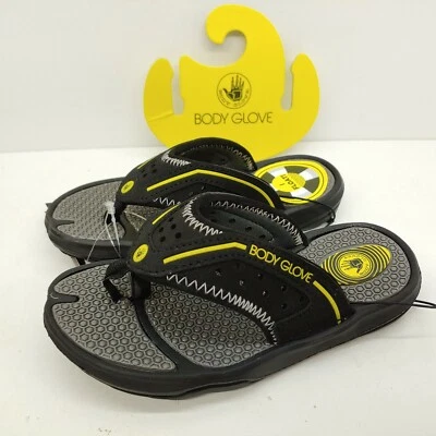 Chanclas Body Glove Kona Sandalia Niños Niño Talla 11 Negro Amarillo Flotadores Foto 1 de 4
