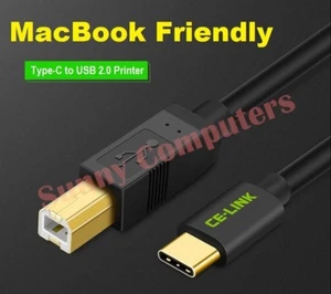 CE-LINK USB 3.1 Type-C USB-C to USB 2.0 Type-B M/M Cable Printer Scanner Wire OZ - Picture 1 of 9