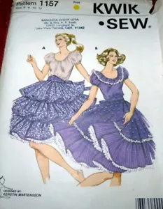*NEW VTG 1970s SQUARE DANCE DRESS Kwik Sew Sewing Pattern 6-8-10-12 - Picture 1 of 1