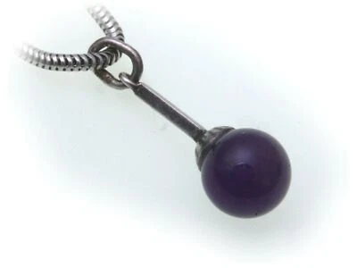 Rimorchio Ametista Sfera Vero Argento 925 Ciondolo Argento Sterling - Immagine 1 di 2