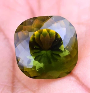 Natural Bi-Color Tourmaline 17.90 Ct Cushion Certified Flawless Loose Gemstone - Picture 1 of 5