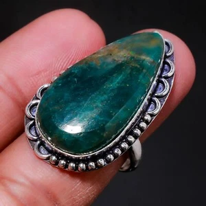 Apatite Pear Shape Gemstone Handmade Fashion Ethnic Gift Jewelry Ring 9" SR 466 - Picture 1 of 7