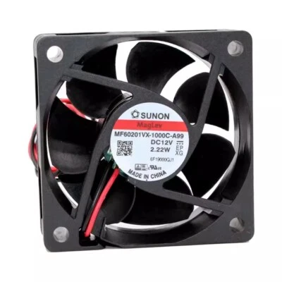 SUNON MF60201VX-1000C-A99 6020 DC12V 2.22W 5700RPM Magnetic Cooling Fan - Image 1 of 4