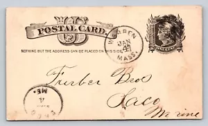 1881 UX7 Postal Card LIBERTY 1c FANCY Hair Cancellation 'Pump Pricelist' FURBER - Picture 1 of 3