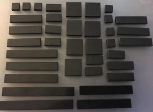 Lego 37 Pc Black Tile Lot 1x8 2x2 1x4 4162 Star Wars Modular Architecture City - Picture 1 of 3