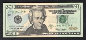 2009 $20 FRN FEDERAL RESERVE NOTE ST. LOUIS, MO GEM UNCIRCULATED LOW SERIAL #174 - Picture 1 of 2