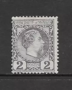 MÓNACO SCOTT 2 MH FINO - 1885 2c EDICIÓN LILA OPACA - PRÍNCIPE CHARLES III - Imagen 1 de 2