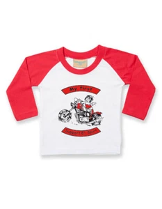 Hells Angels Support 81 Kids Baseball Shirt, Longsleeve, Baby Red/White - Picture 1 of 1
