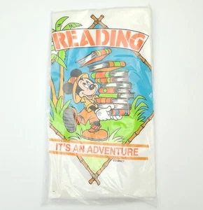 New Vintage 80's Disney Tshirt Youth S Mickey Mouse "Reading It's An Adventure" - Picture 1 of 4