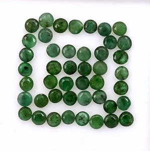4.32 Cts Natural Emerald Round Cut 2.25 mm Lot 45 Pcs Untreated Loose Gemstones - Bild 1 von 4