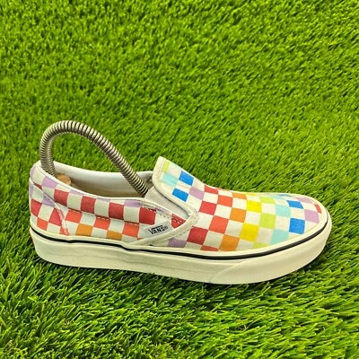 Tênis Vans Slip On Rainbow Checkerboard Feminino Tamanho 6.5 Atlético Skate - Imagem 1 de 4