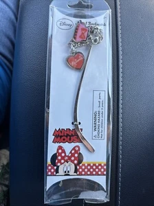 Authentic Disney Minnie Mouse Metal Bookmark with Charms Purse Glasses Heart - Picture 1 of 3