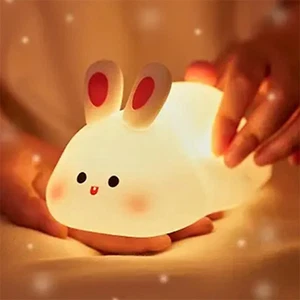 Table Lamp Reading Light Night Light for Kids Bunny Lamp Rechargeable Rabbit Lam - Picture 1 of 12