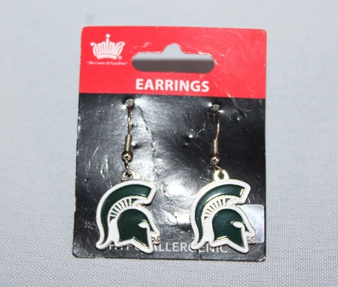 New Michigan State Spartans NCAA Style Dangle Earrings Cover