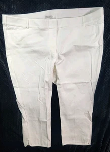 NWT Lane Bryant Allie Crop Pants Women’s 26 White Smart Stretch Low Rise - Picture 1 of 10