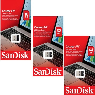 SanDisk USB Flash Drive SDCZ33 Mini USB 2.0 16G 32G 64G Cruzer Flash Drive NEW - Image 1 of 3