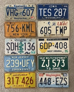 Paquete de 10 placas rústicas/usadas de 10 estados diferentes - Imagen 1 de 11