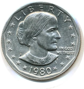 US Coin  1980 P    Susan B Anthony Dollar  BU ............C-10318 - Picture 1 of 2