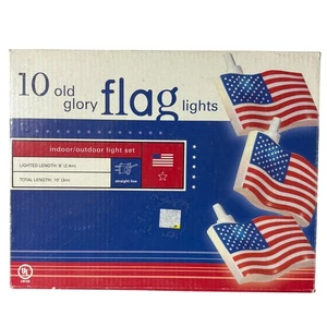 10 alte Glory Flaggenleuchten Innen/Außen Leuchten Set 8 beleuchtete Länge UL-gelistet USA - Bild 1 von 4