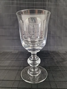 The Albert Dock Liverpool Etched Drinking Glass Sailing Boat History (B4) - Picture 1 of 5