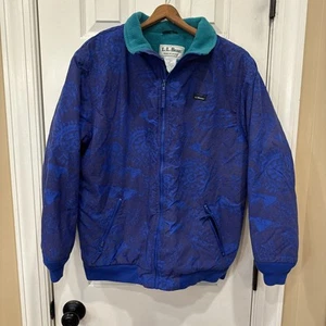 Vintage 90s LL Bean Fleece Lined Warm-Up Jacket RARE Aztec Pattern Women’s S - Picture 1 of 12