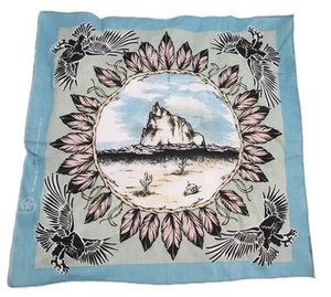 Bandana de rock vintage Springs Industries 14193 Hawk Indian Desert 22" x 22" - Imagen 1 de 4