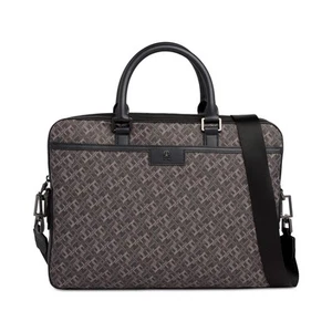 Tommy Hilfiger Men's Monogram Computer Bag - Black Monogram NWT - Picture 1 of 2