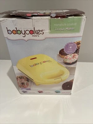 Mini fabricante de donas recubiertas antiadherentes amarillas para bebés modelo DNM-30 Foto 1 de 2