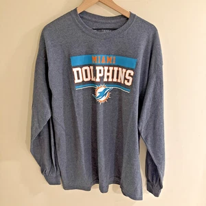 Camisa de los Miami Dolphins para hombre gris ropa del equipo de la NFL manga larga logotipo L/S - Imagen 1 de 7