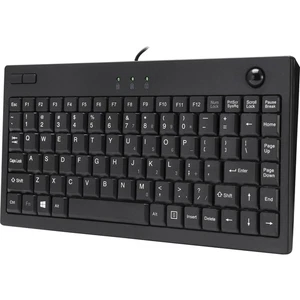 Adesso AKB-310UB Mini Trackball Keyboard - USB - 87 Keys - Black - Picture 1 of 7