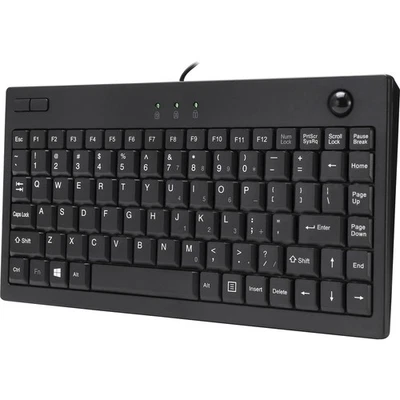 Adesso AKB-310UB Mini Trackball Keyboard - USB - 87 Keys - Black - Image 1 of 4