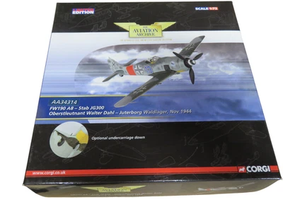 FW190A BLUE 13 JG 300 WALTHER DAHL JUTEBOG 1944 - CORGI AA34314 1/72 -NEW - Image 1 of 3