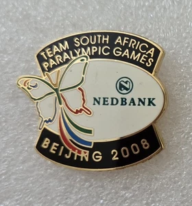 BEIJING 2008 PARALYMPIC GAMES TEAM SOUTH AFRICA NEDBANK SPONSOR PIN - Picture 1 of 1