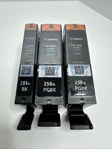 Cartucce Canon 3 pezzi. 2 pezzi 250XL PGBK + 1 pezzo 251XL BK. Nuovo Sigillato - Foto 1 di 4