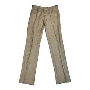 Pantalones Suitsupply Brentwood Baird McNutt de lino irlandés ajustables, bolsillo para monedas 32 - Imagen 1 de 24
