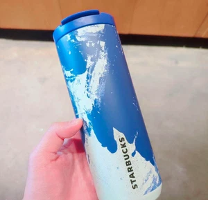 Starbucks Edelstahl Tumbler Blau Farbverlauf Muster Travel Mug Japan - Bild 1 von 5