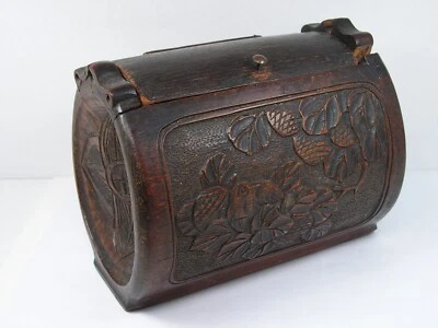 ANTIQUE CHINESE CARVED BAMBOO CASKET BOX BAG FOR RESTORATION - Image 1 of 4